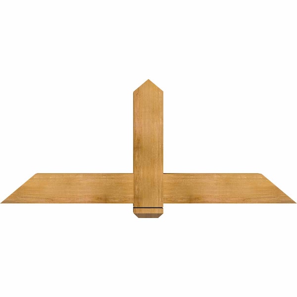 Ekena Millwork Eugene Rough Sawn Timber Gable Bracket, Western Red Cedar, 60"W x 25"H x 6"D x 6"F, 10/12 Pitch GBW060X25X0606EUG00RWR - main